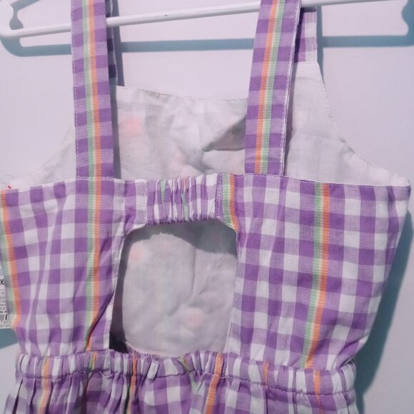 Cat & Jack Girl's Sleeveless Gingham Embroidered Tier Sundress Size (S) 6/7 - Picture 4 of 7